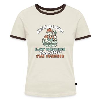 Bricklayer couple - Women's Ringer T-Shirt - blue/white - Front