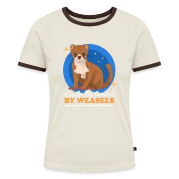 Weasel Dwarf Weasel Hermännchen Gift - Women's Ringer T-Shirt - blue/white - Front