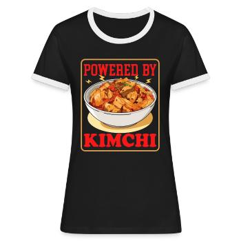 Kimchi Koreanisches Essen Gericht Kimchi Geschenk - Frauen Kontrast-T-Shirt - Schwarz/Weiß - Vorne - Selfina (174cm)
