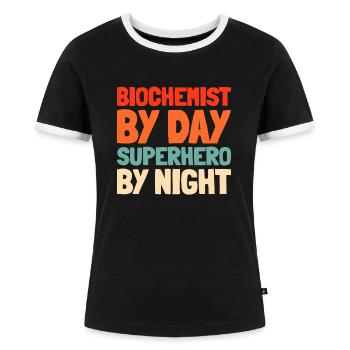 Biochimiste - T-shirt contrasté Femme - noir/blanc - Devant - Selfina (174cm)
