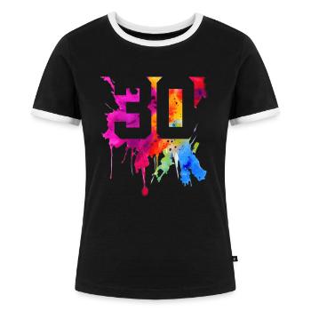 30 JAHRE 30. GEBURTSTAG - Frauen Kontrast-T-Shirt - Schwarz/Weiß - Vorne - Selfina (174cm)