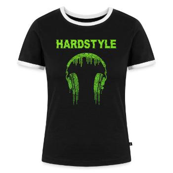 Hardstyle Music Festival Gift - Women's Ringer T-Shirt - black/white - Front - Selfina (174cm)