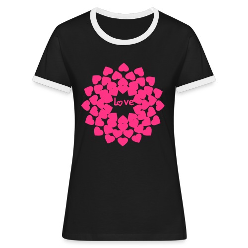 love - T-shirt contrasté Femme