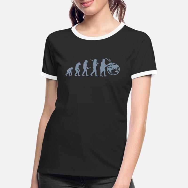 Evolution planete terre monde évolution T-shirt contrasté Femme