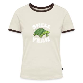 Tortue - T-shirt contrasté Femme - bleu/blanc - Devant