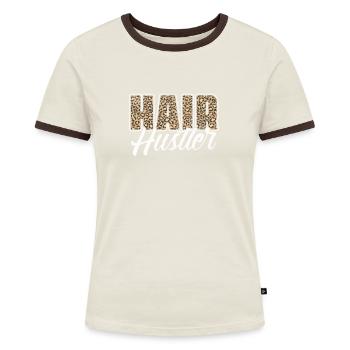 Kosmetikerin - Frauen Kontrast-T-Shirt - Blau/Weiß - Vorne