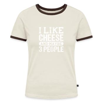 Fromage - T-shirt contrasté Femme - bleu/blanc - Devant