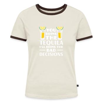 Tequila Sunrise Booze Party Mexique Cadeau - T-shirt contrasté Femme - bleu/blanc - Devant