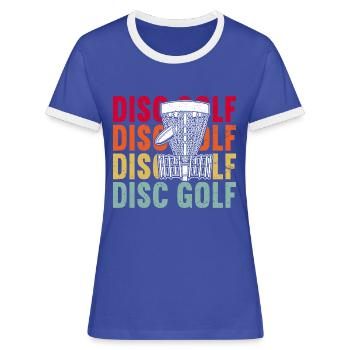 Disc Golf - T-shirt contrasté Femme - bleu/blanc - Devant