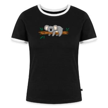 Koala Koalabär - Frauen Kontrast-T-Shirt - Schwarz/Weiß - Vorne - Selfina (174cm)