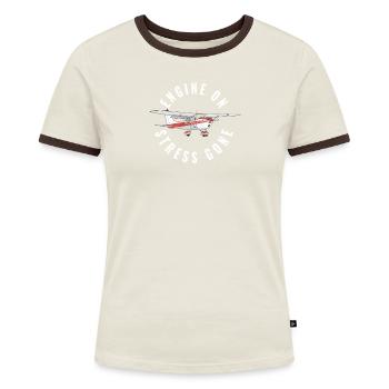 Moteur sur le stress disparu Pilotes d’avion d’aviation - T-shirt contrasté Femme - bleu/blanc - Devant