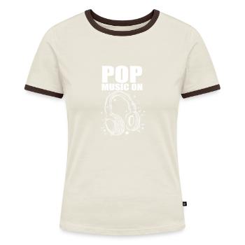 Musique pop Chanteur R’n’B Stars Écouteurs - T-shirt contrasté Femme - bleu/blanc - Devant