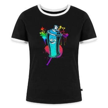 Graffiti - T-shirt contrasté Femme - noir/blanc - Devant - Selfina (174cm)