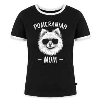 Loulou de Poméranie Dicton Chien Drôle Cadeau de Poméranie - T-shirt contrasté Femme - noir/blanc - Devant - Selfina (174cm)
