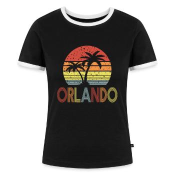 Orlando - Women's Ringer T-Shirt - black/white - Front - Selfina (174cm)
