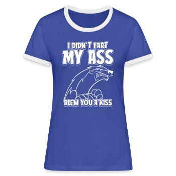 Honey Badger Ratel - T-shirt contrasté Femme - bleu/blanc - Devant