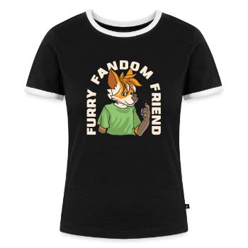 Furry Fandom Fursuits Fun - T-shirt contrasté Femme - noir/blanc - Devant - Selfina (174cm)
