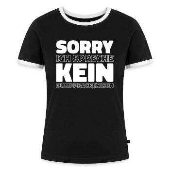 Humour noir - T-shirt contrasté Femme - noir/blanc - Devant - Selfina (174cm)