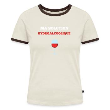 My hydroalcoholic wine solution - Women's Ringer T-Shirt - blue/white - Front