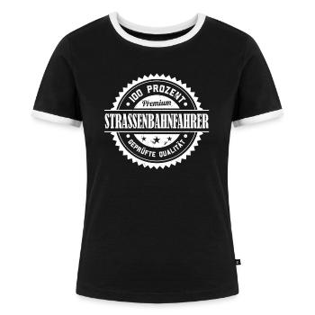 Bester Strassenbahn Fahrer Straßenbahnfahrer - Frauen Kontrast-T-Shirt - Schwarz/Weiß - Vorne - Selfina (174cm)