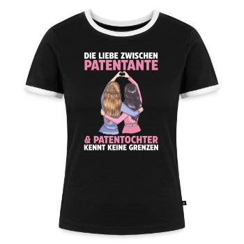 Patentochter Taufe Patenonkel Pate - Frauen Kontrast-T-Shirt - Schwarz/Weiß - Vorne - Selfina (174cm)