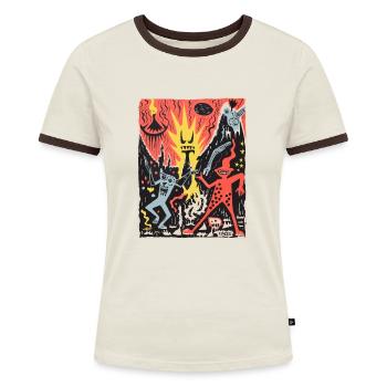 Funny as a party, demons in hell - Women's Ringer T-Shirt - blue/white - Front