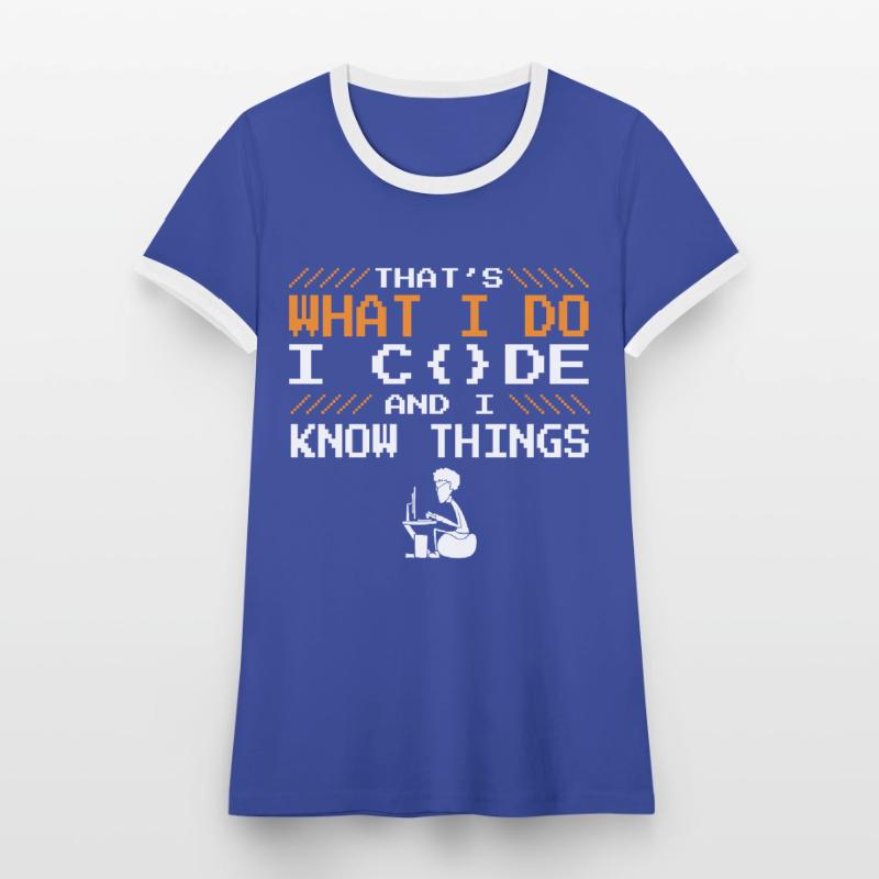 Cooler Spruch Developer Coden Programmierer Code Frauen Kontrast-T-Shirt