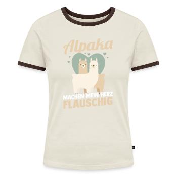 Alpaga - T-shirt contrasté Femme - bleu/blanc - Devant