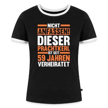 Mariage Marée Mariage 59 ans Mariage marié - T-shirt contrasté Femme - noir/blanc - Devant - Selfina (174cm)