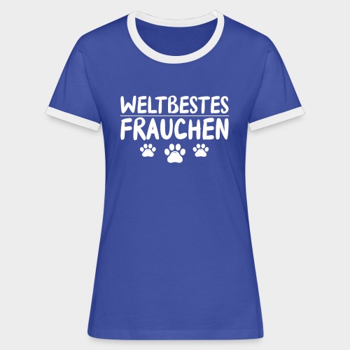 Weltbestes Frauchen Hundeliebe Hund - Frauen Kontrast-T-Shirt