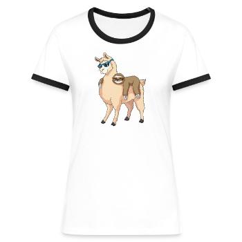 Dreamteam Lustiges Geschenk - Frauen Kontrast-T-Shirt - Blau/Weiß - Vorne