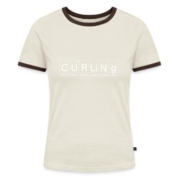 Drôle de curling Éléments périodiques Nerd Curling Stone - T-shirt contrasté Femme - bleu/blanc - Devant