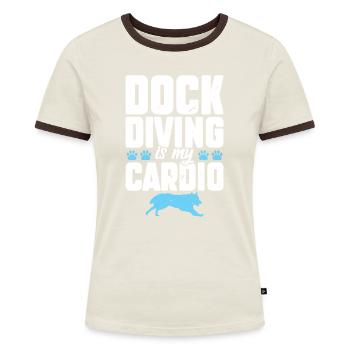 Dock diving is my cardio - Women's Ringer T-Shirt - blue/white - Front
