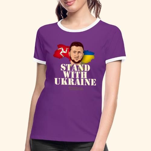Ukraine Isle of Man - Frauen Kontrast-T-Shirt