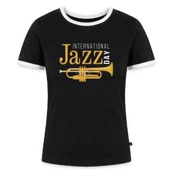 Jazz Musik Improvisation Festival - Frauen Kontrast-T-Shirt - Schwarz/Weiß - Vorne - Selfina (174cm)