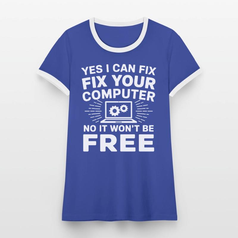 Administrator Support Nerd Computer Tech Women's Ringer T-Shirt