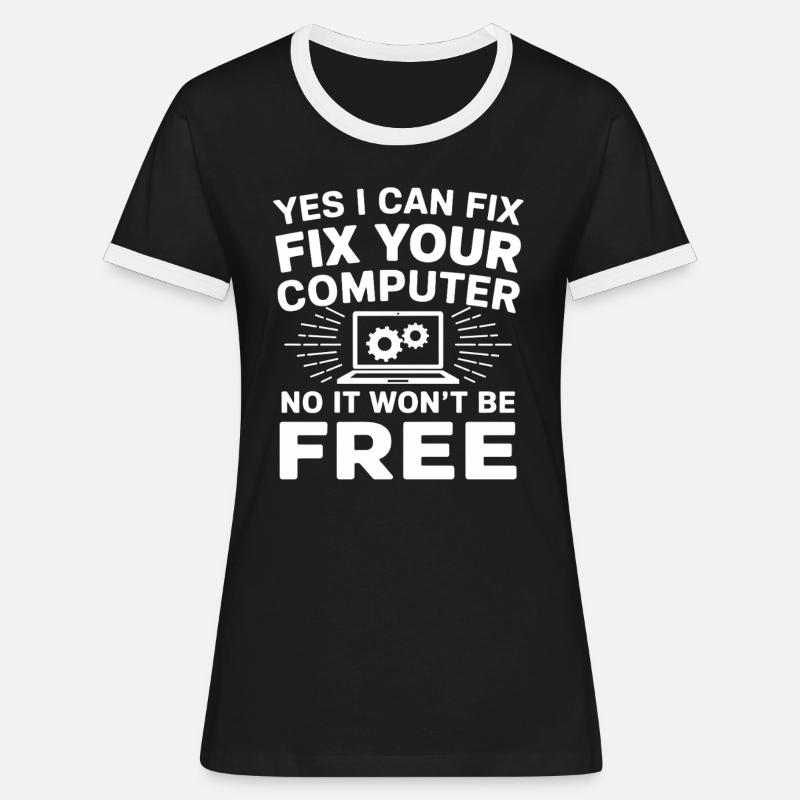 Support Administrateur Nerd Computer Tech - T-shirt contrasté Femme - noir/blanc