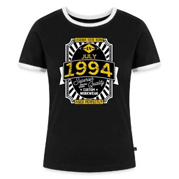 1994 JULI - Frauen Kontrast-T-Shirt - Schwarz/Weiß - Vorne - Selfina (174cm)