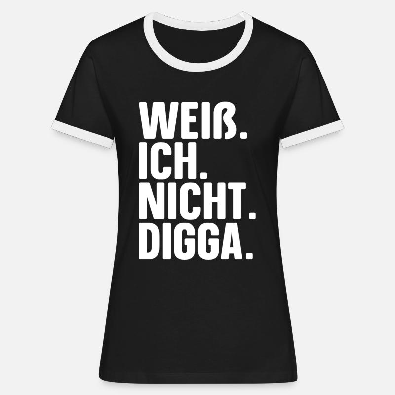 Don't know Digga Funny I don't know Digga - Women's Ringer T-Shirt - black/white