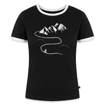 Mountainbike - Frauen Kontrast-T-Shirt - Schwarz/Weiß - Vorne - Selfina (174cm)