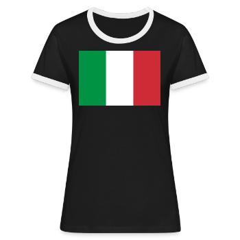 Drapeau italie - T-shirt contrasté Femme - noir/blanc - Devant - Selfina (174cm)