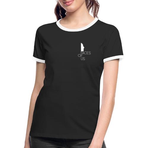Faces of Us - weiss auf transparent - Frauen Kontrast-T-Shirt