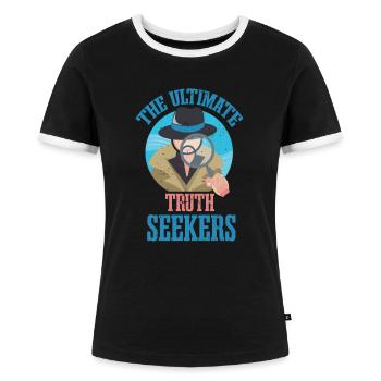 Les chercheurs de vérité ultimes, les experts médico-légaux - T-shirt contrasté Femme - noir/blanc - Devant - Selfina (174cm)