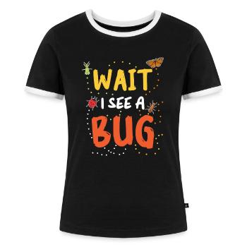 Insect Entomologist Biology - Women's Ringer T-Shirt - black/white - Front - Selfina (174cm)