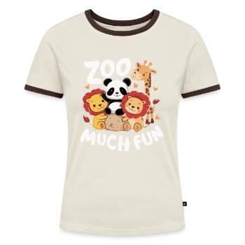 Animaux du zoo Gardien de zoo - T-shirt contrasté Femme - bleu/blanc - Devant