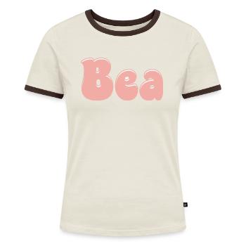 Nom Fille Béa Rétro - Prénom Béa Pour Couple - T-shirt contrasté Femme - bleu/blanc - Devant