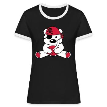sailor pirate captain saebel boat new boat schi - Women's Ringer T-Shirt - black/white - Front - Selfina (174cm)