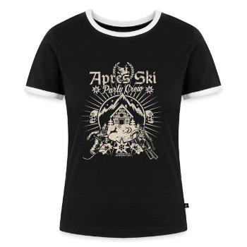 Apres Ski Party Crew - Frauen Kontrast-T-Shirt - Schwarz/Weiß - Vorne - Selfina (174cm)