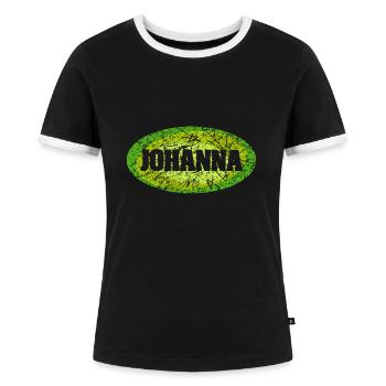Rétro Johanna - T-shirt contrasté Femme - noir/blanc - Devant - Selfina (174cm)