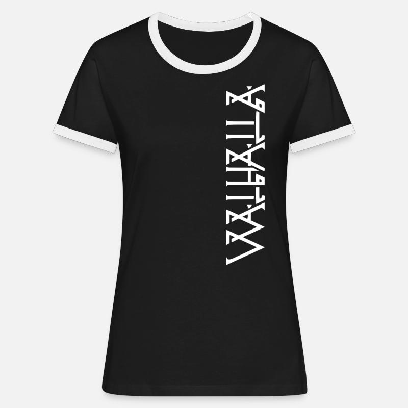 Wotan's Knot Thors Hammer Vikings Vikings German - Women's Ringer T-Shirt - black/white